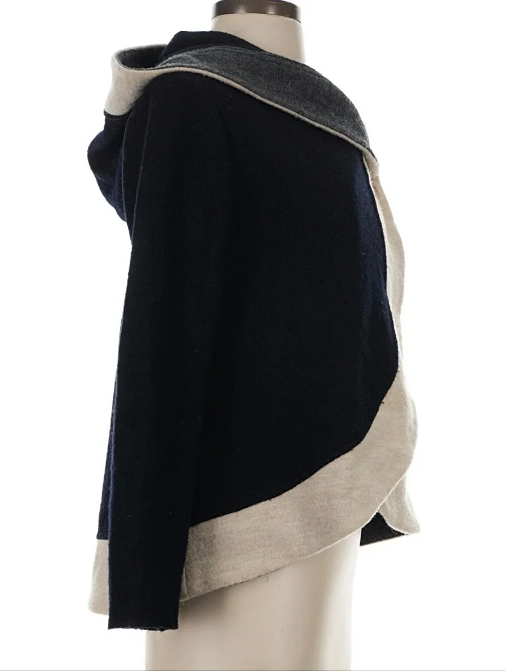 Anthropologie Rosie Neim‎ Wool Sweater - Navy & Cream. Small
